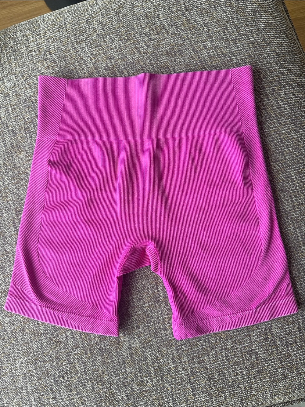 JoyLab High-Waist Ribbed Pink Women's Bike Shorts